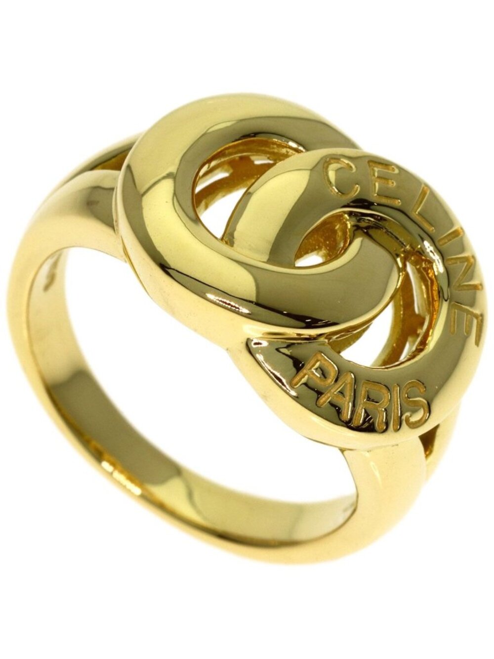 Celine Double Circle Ring 18k Yellow Gold